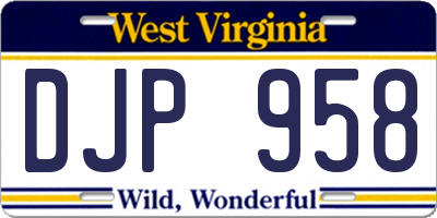 WV license plate DJP958