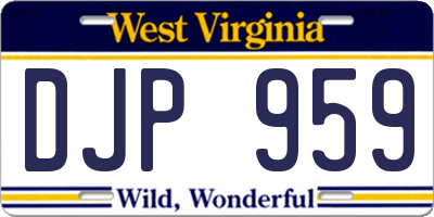 WV license plate DJP959
