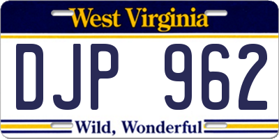 WV license plate DJP962