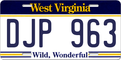 WV license plate DJP963