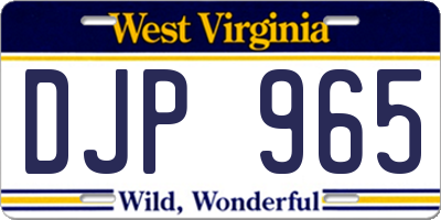 WV license plate DJP965