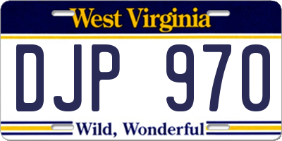 WV license plate DJP970