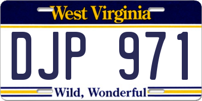 WV license plate DJP971