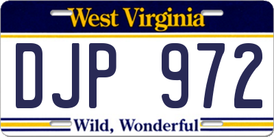 WV license plate DJP972