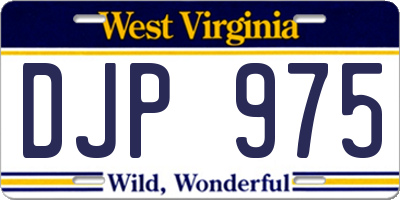 WV license plate DJP975