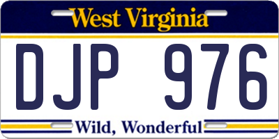 WV license plate DJP976