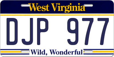 WV license plate DJP977
