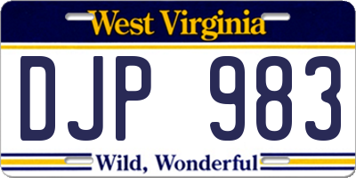 WV license plate DJP983