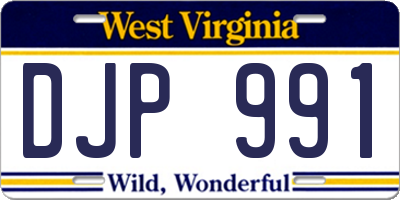 WV license plate DJP991