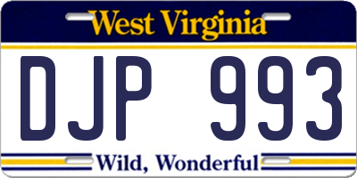 WV license plate DJP993