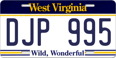 WV license plate DJP995