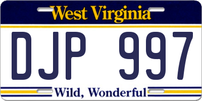 WV license plate DJP997