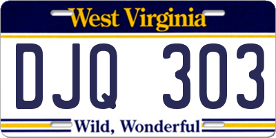 WV license plate DJQ303