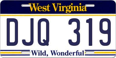 WV license plate DJQ319