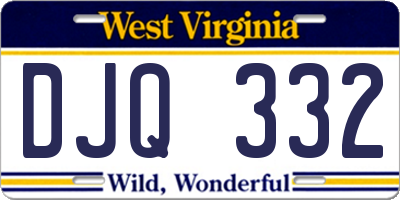 WV license plate DJQ332