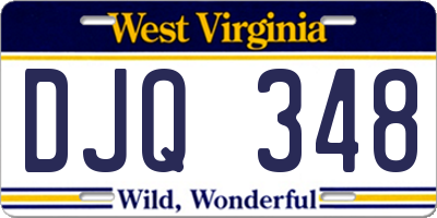 WV license plate DJQ348