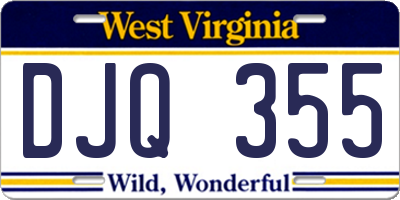 WV license plate DJQ355