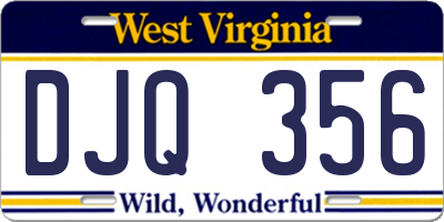 WV license plate DJQ356