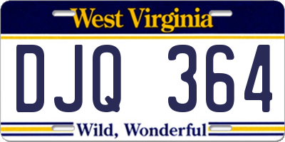 WV license plate DJQ364
