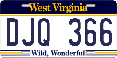 WV license plate DJQ366