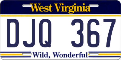 WV license plate DJQ367