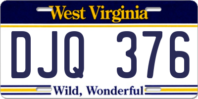WV license plate DJQ376