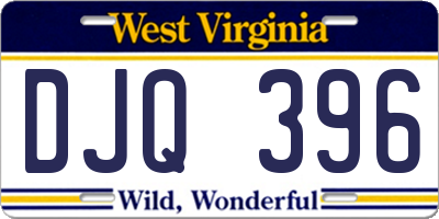WV license plate DJQ396