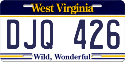 WV license plate DJQ426