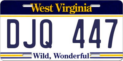 WV license plate DJQ447