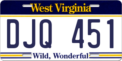 WV license plate DJQ451