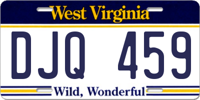 WV license plate DJQ459