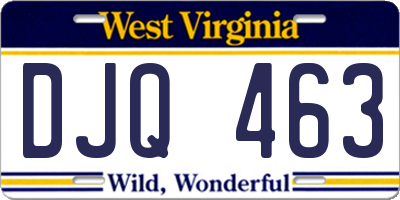 WV license plate DJQ463