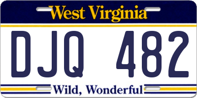 WV license plate DJQ482