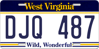 WV license plate DJQ487