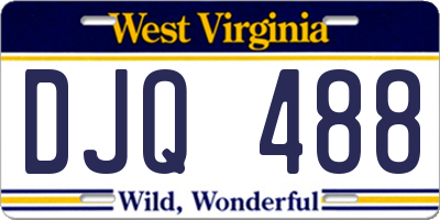 WV license plate DJQ488