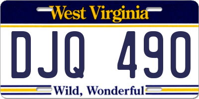 WV license plate DJQ490