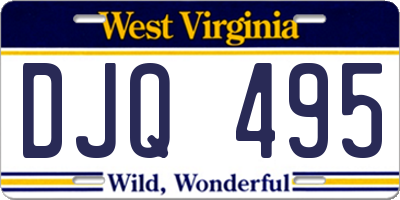 WV license plate DJQ495