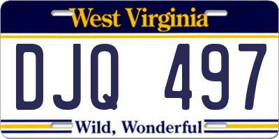 WV license plate DJQ497