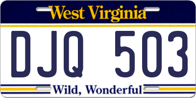 WV license plate DJQ503