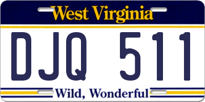 WV license plate DJQ511