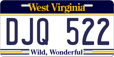 WV license plate DJQ522