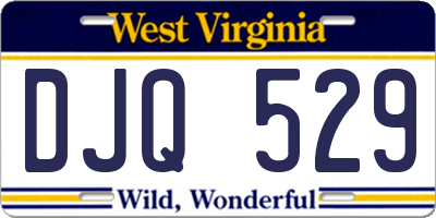 WV license plate DJQ529