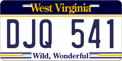 WV license plate DJQ541