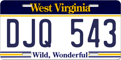 WV license plate DJQ543