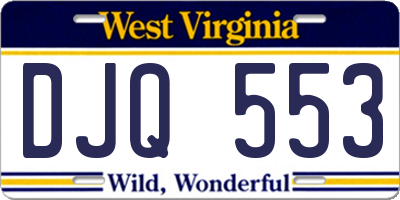 WV license plate DJQ553