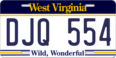 WV license plate DJQ554