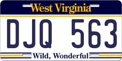 WV license plate DJQ563