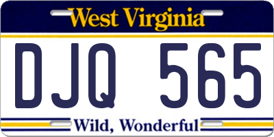 WV license plate DJQ565
