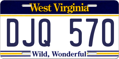 WV license plate DJQ570