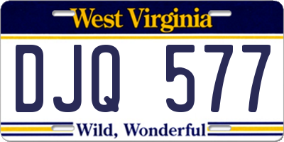 WV license plate DJQ577